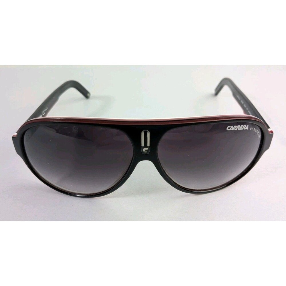 Carrera 25 White Red Black Gray Gradient Pilot Aviator UV Sunglasses 63-11-135